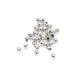 Seed Beads Round Alloy Silver Plated for Jewelry Making 4mm