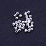 Seed Beads Round Alloy Silver Plated for Jewelry Making 4mm