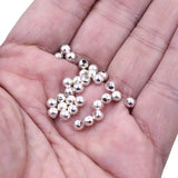 Seed Beads Round Alloy Silver Plated for Jewelry Making 4mm