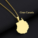 Canary Islands Stainless Steel Pendant Necklace