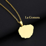 Canary Islands Stainless Steel Pendant Necklace