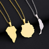 Canary Islands Stainless Steel Pendant Necklace