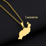 Canary Islands Stainless Steel Pendant Necklace