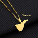 Canary Islands Stainless Steel Pendant Necklace