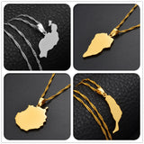 Spain Canary Islands Map Pendant Necklace Jewelry