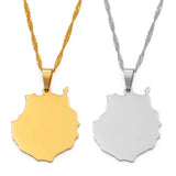 Spain Canary Islands Map Pendant Necklace Jewelry