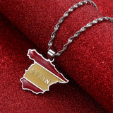 Spain Map Pendant Necklace Silver Spanish Jewelry Espagne