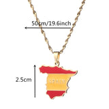 Spain Map Pendant Necklace Silver Spanish Jewelry Espagne