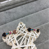 Spanish Bear S925 Sterling Silver Earrings, Colorful Zircon Gold-plated