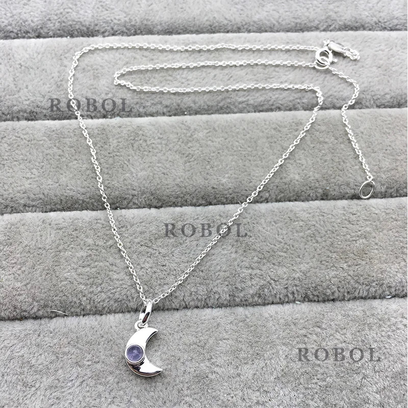 Spanish Bear S925 Sterling Silver Moon Necklace