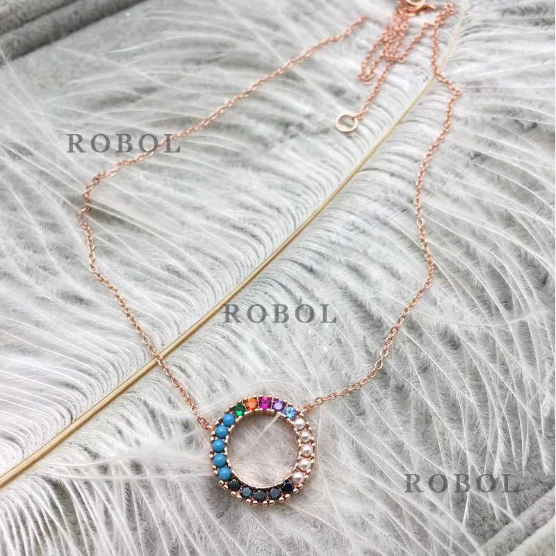 Spanish Bear S925 Sterling Silver Necklace, Colorful Gold-plated