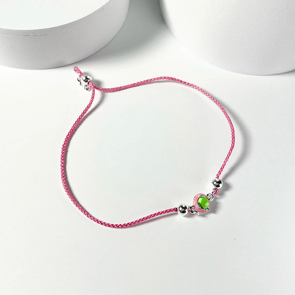 Spanish Bear Pink Rope Bracelets and Amethyst Jewelry Set
