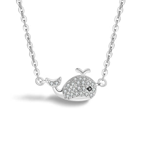 Spanish Bear Pendant Necklace Silver 925 Fine Jewelry Crystal Pearl Chain