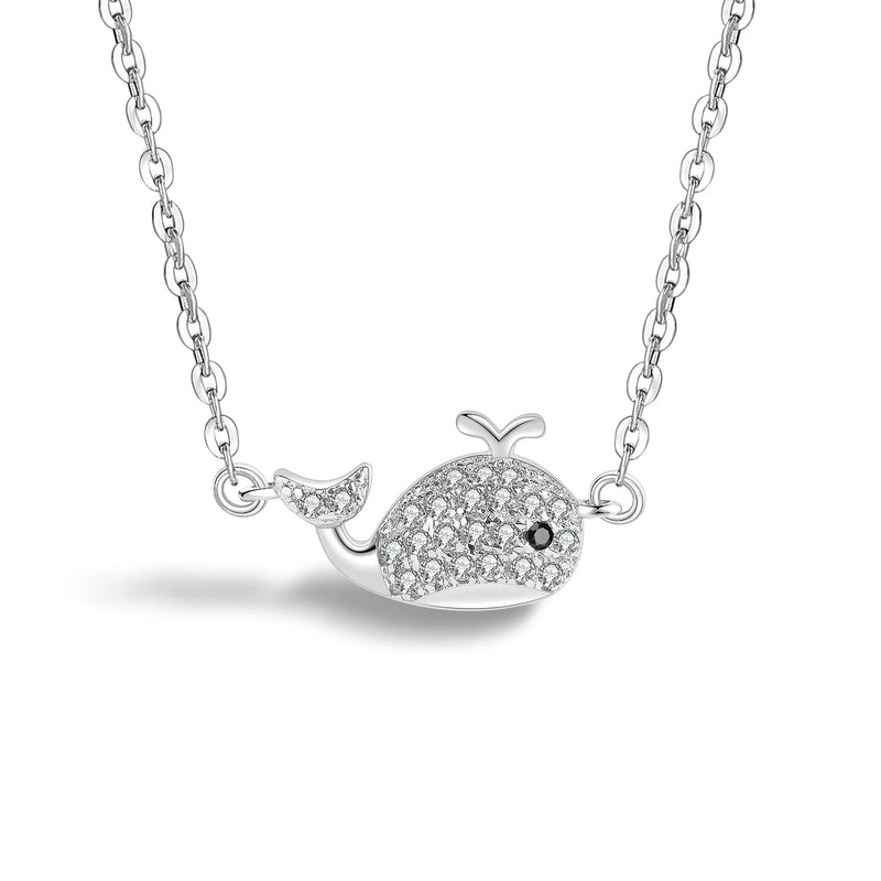 Spanish Bear Pendant Necklace Silver 925 Fine Jewelry Crystal Pearl Chain