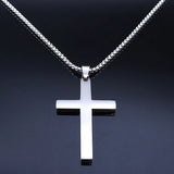 Spanish Lord's Prayer Cross Necklace Stainless Steel