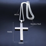 Spanish Lord's Prayer Cross Necklace Stainless Steel