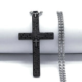 Spanish Lord's Prayer Cross Necklace Stainless Steel
