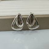 925 Silver Stud Earrings Water Drop Charm Beads Jewelry Gift
