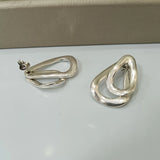 925 Silver Stud Earrings Water Drop Charm Beads Jewelry Gift