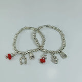 925 Silver Crystal Lucky Bead Palm Bracelet & Horseshoe Bracelet