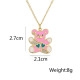 Spanish Teddy Bears Enamel Cartoon Love Heart Small Bear Choker