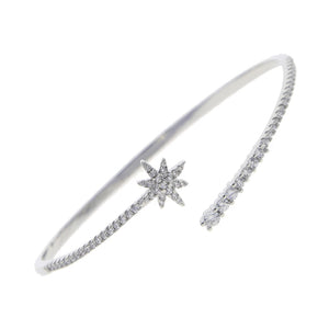 CZ Shooting Star Bangle Open Adjusted Women Jewelry