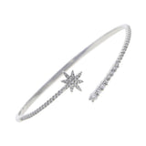 CZ Shooting Star Bangle Open Adjusted Women Jewelry