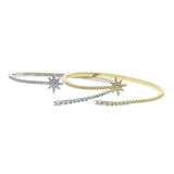 CZ Shooting Star Bangle Open Adjusted Women Jewelry