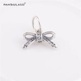 Sterling Silver Sparkling Bow Bone Beads for DIY Bracelets
