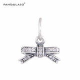 Sterling Silver Sparkling Bow Bone Beads for DIY Bracelets