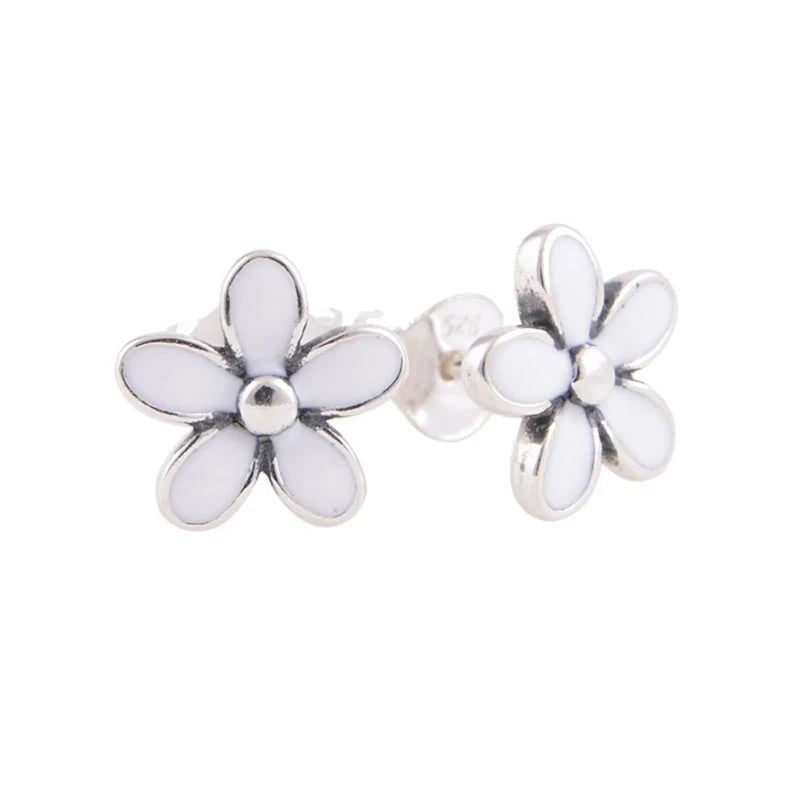 Daisy Stud Earrings Sterling Silver Jewelry For Woman