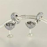 Summer Wine Cup Silver Charms for Bracelets Women Jewelry