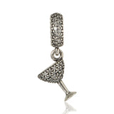 Summer Wine Cup Silver Charms for Bracelets Women Jewelry