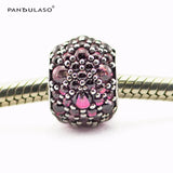 Pink CZ Charm 925 Silver Beads for Bracelet Making