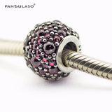 Pink CZ Charm 925 Silver Beads for Bracelet Making