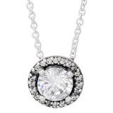 925 Silver Necklace Sparkle Timeless Heart Forever Collier