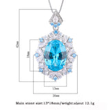 Vintage Emerald Aquamarine Sapphire Pendant Necklace for Women