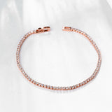 36 PCS Round Cut CZ Crystal Tennis Bracelet for Women Wedding, 2 Colors