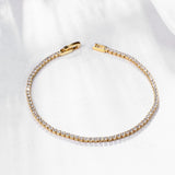 36 PCS Round Cut CZ Crystal Tennis Bracelet for Women Wedding, 2 Colors