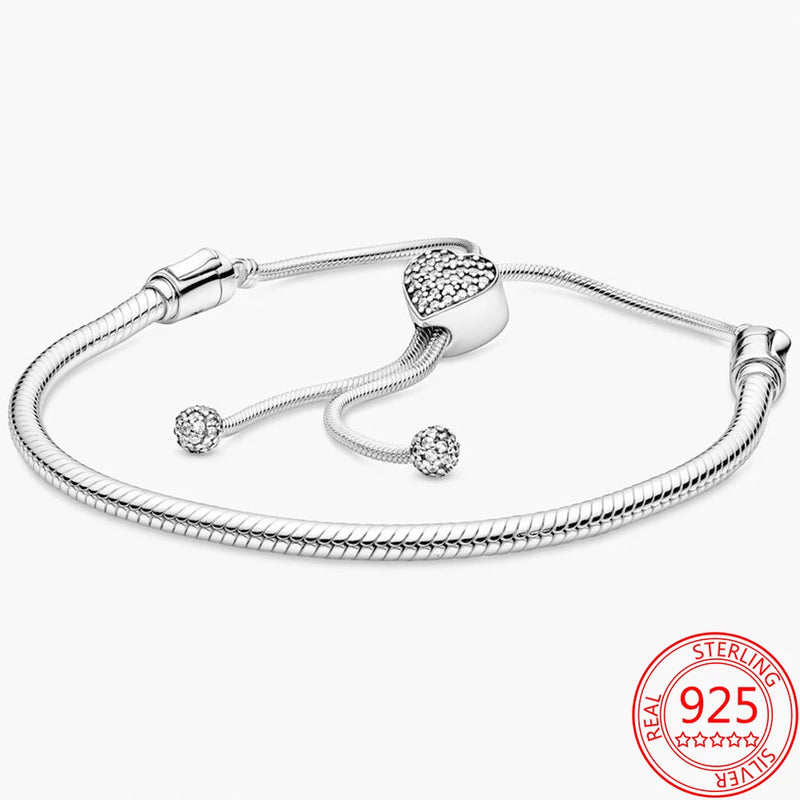 925 Silver Star & Heart Sliding Clasp Bracelet Kit