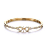 925 Silver Zircon Knot Bangle Statement Jewelry
