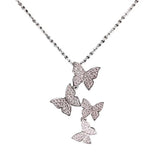 925 Sterling Silver Zircon Butterfly Necklace Choker Gift for Mom