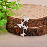 925 Sterling Silver Zircon Butterfly Necklace Choker Gift for Mom