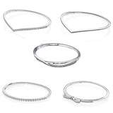 Sparkling Shimmering Crystal Bead Charms Bracelet 925 Sterling Silver