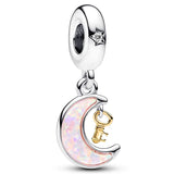 Sparkling Angel Wings Key & Moon Santa Space Love Rocket Pendant Bead