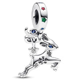 Sparkling Angel Wings Key & Moon Santa Space Love Rocket Pendant Bead