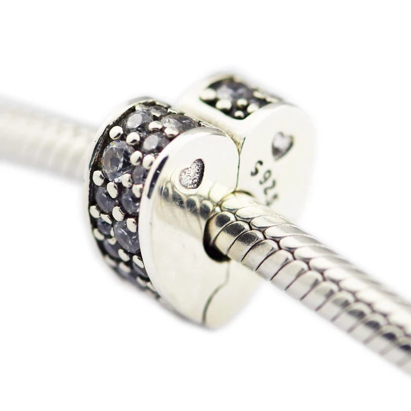 Sparkling Love Clip Beads For Bracelets DIY Jewelry