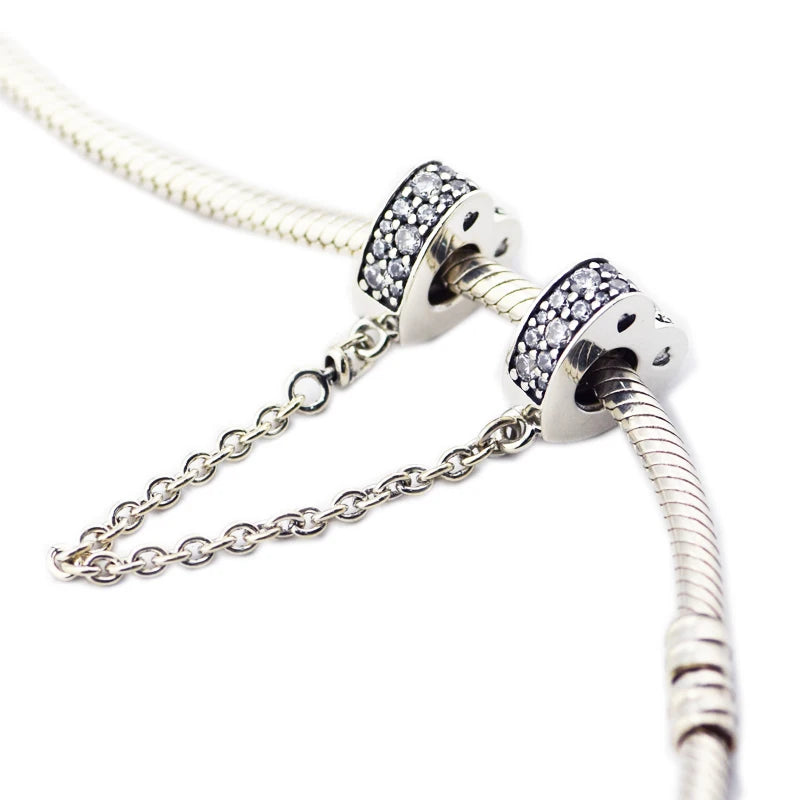 Love Safety Chain DIY Bead for 925 Silver Bracelets