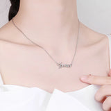 Cat Red Heart Moon Star Crown Choker S925 Silver Jewelry Women Necklace
