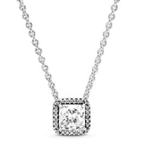 Moon & Stars Open Heart 925 Silver Necklace